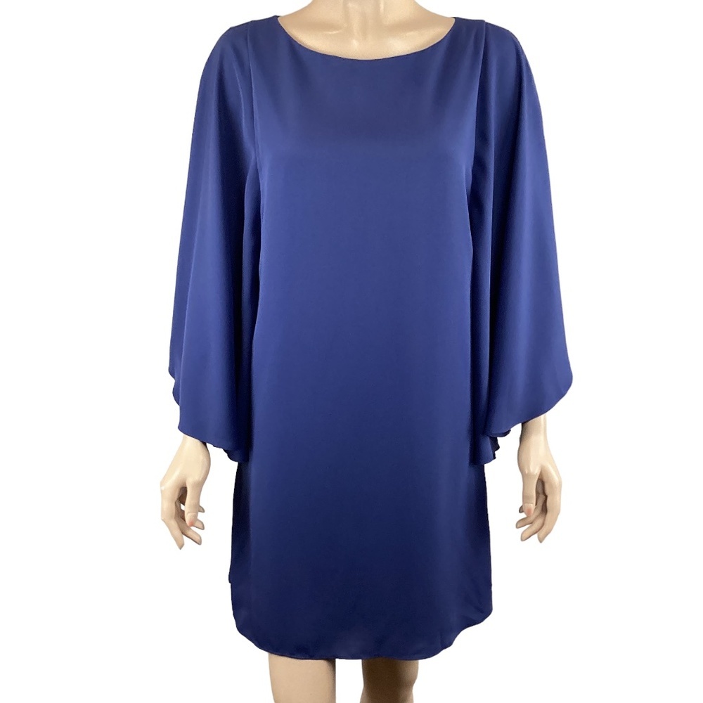 Chelsea 28‎ Butterfly Drape Split Sleeve Shift Dress Size XS Xsmall Blue